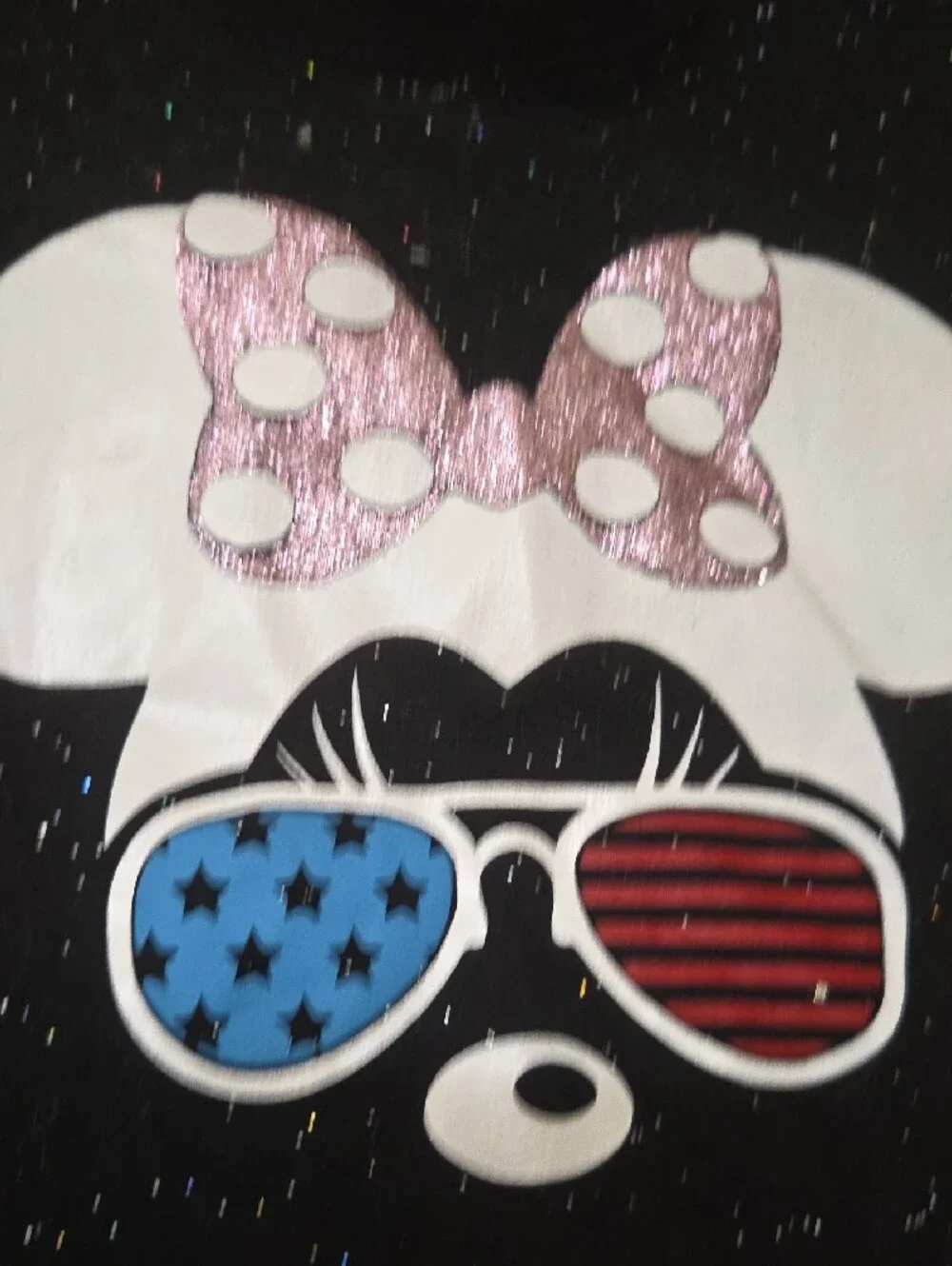Cat & Jack Black Girls' Sparkle Minnie Tee with Pink Bow
